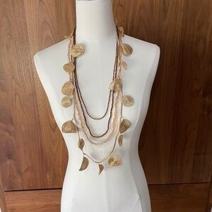 Crochet and bead Necklace - 34" long